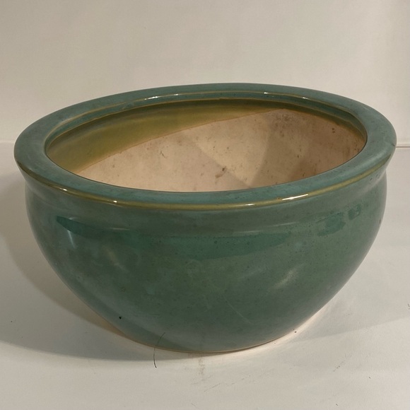 Stamped Pottery Fish Bowl Planter No Drainage Hole Stamped “CD” on Bottom - Picture 1 of 6